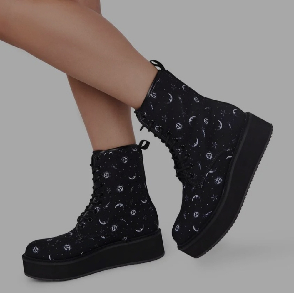 Dolls Kill Astral Combat Platform Boots